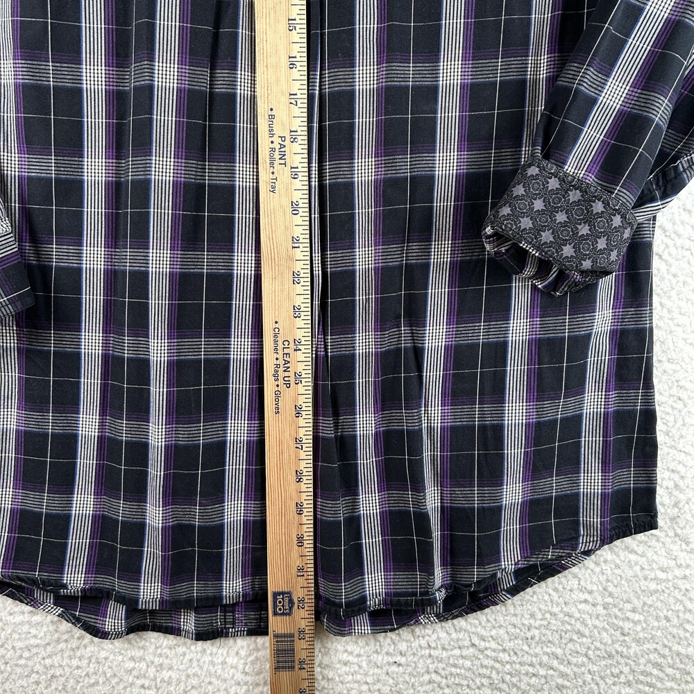 Roper Shirt Mens XL Black Plaid Long Sleeve Button Down Western Casual Western - Picture 12 of 15
